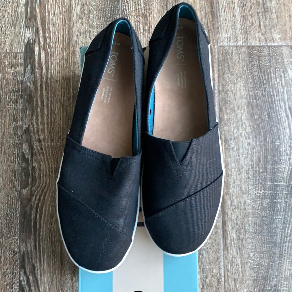 NIB Women Toms Size 11 Black Eco Dyed Twill Alpargata